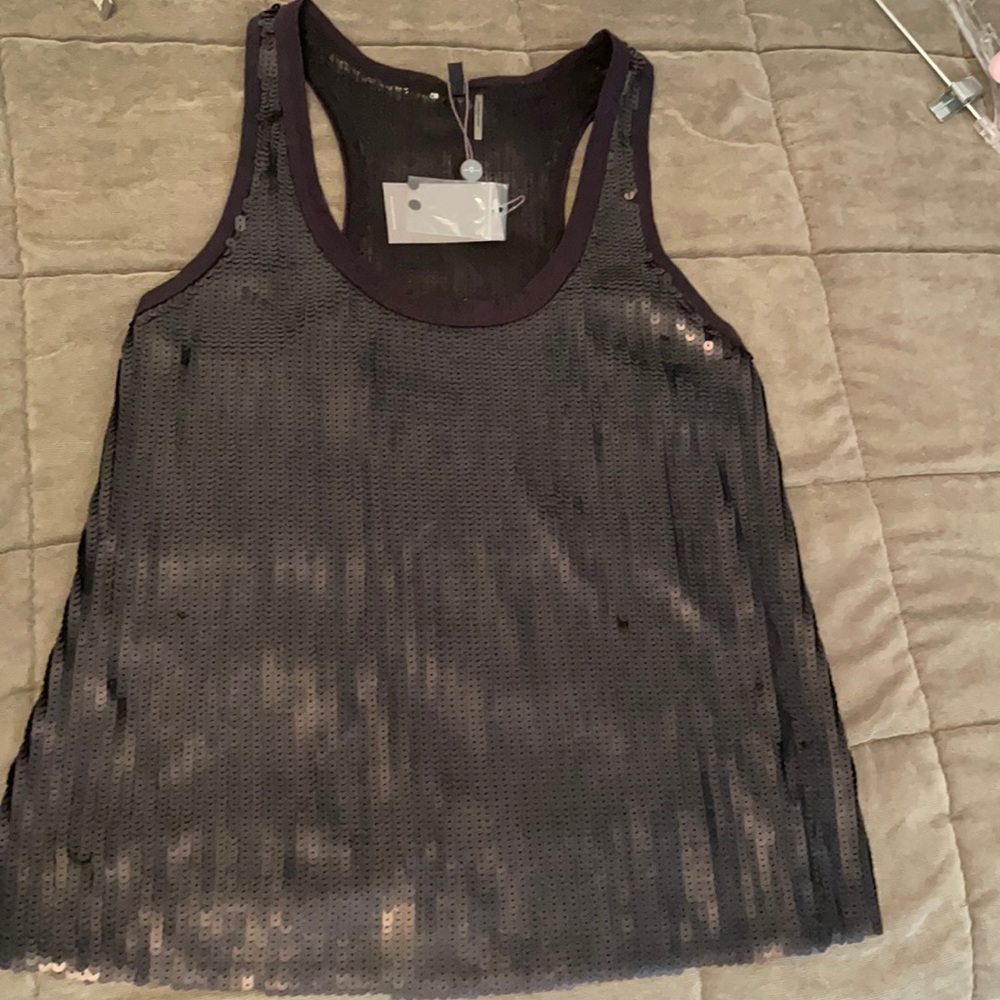 7 FOR ALL MANKIND Matte Sequin Top S BNWT